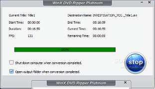 Showing a conversion task in WinX DVD Ripper Platinum